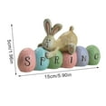thumbnail image 3 of Easter Bunny Table Decor Happy Easter  Bunny Eggs Tabletop Ornaments Cute Spring Rabbit Statue Centerpieces Decor for Party Home Holiday Decoration, 3 of 4