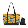 thumbnail image 7 of FORMRS Canvas Laptop Tote Bag for Women with 15.6" Computer Compartments Shoulder Handbag, Yellow Sardines Pattern, 7 of 7