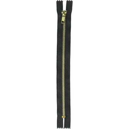 Coats Thread & Zippers F2409-002 Fashion Metal Brass Closed Bottom Zipper, 9", Black
