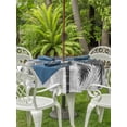 thumbnail image 3 of Outdoor Tablecloth with Umbrella Hole for Patio/Picnic/Party/Camping, Black Palm Tree Waterproof Table Cloth Round Cover Washable, Tropical Summer Coastal Vintage Gray (Dia 54"), 3 of 9