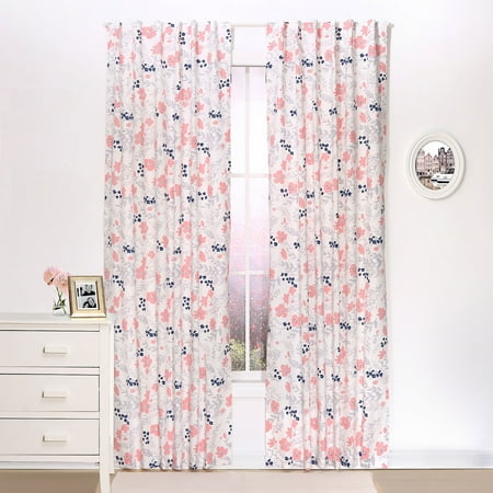 The Peanut Shell Blackout Drapery Panels Coral Pink And Navy