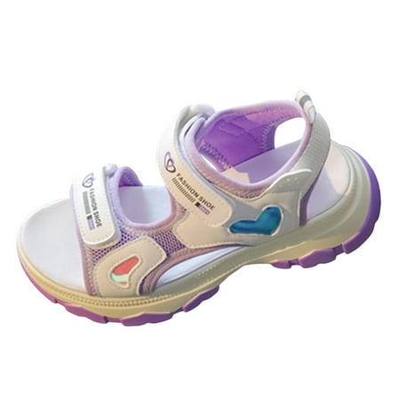 

Girls Sandals Casual Flat Bottom Fashion Soft Sole Outdoor Beach Kids Sandals Size 4.5Y-5Y