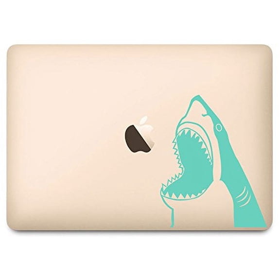 Mint Shark Jumping Out of Water Decal for 12" Macbook