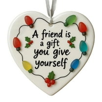 JeashCHAT Christmas Gifts for Friends Coworkers, Heart Shaped Christmas Ornaments Friendship Gifts Keepsake for Women Men, Christmas Tree Hanging Decorations