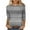 (Type27)Gray, variant on Fashion Tees for Women's Fashion Casual Round Neck 3/4 Length Sleeve Printed T-Shirt Ladies Tops