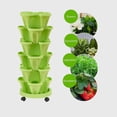 thumbnail image 2 of Vertical Flowerpot Tray Good Friction Stand Plastic Planting Pot Tray Lightweight Pallet with Four Matching Wheels Outdoor Home Blue, 2 of 9