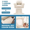 thumbnail image 3 of H.VERSAILTEX 2-Piece Velvet T Cushion Armchair Slipcover, Stretch 1 Cushion Sofa Cover with Separate T Cushion Cover, Non-Slip Furniture Protector, Ivory, 3 of 7