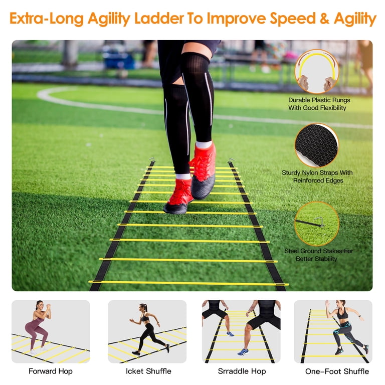 Basic Training Ladder Training Ladder For Footwork GHB Pro Agility Ladder 2-Pack - 12 Rung ...