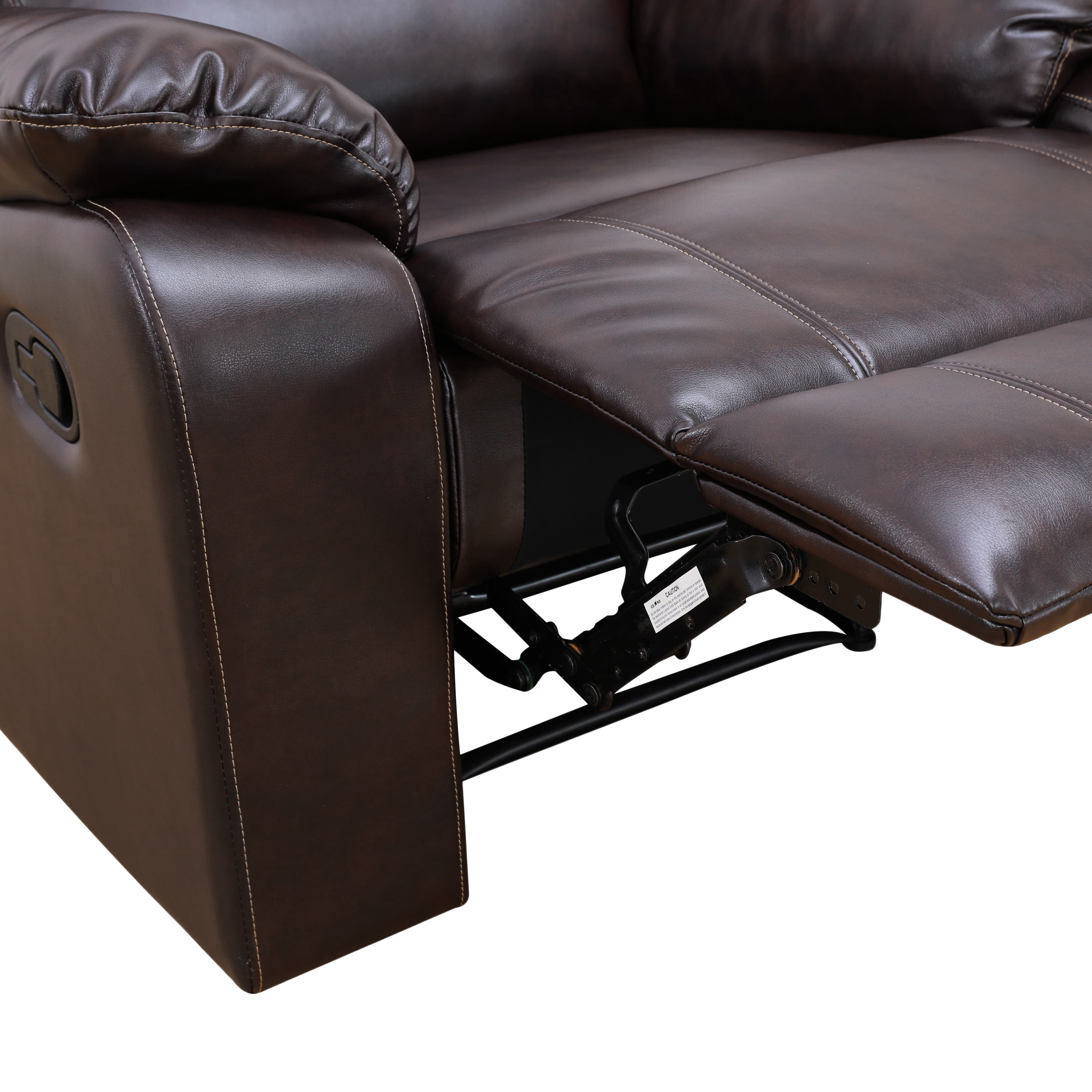 MAYEERTY Power Recliner Chair, Breathable Leather Reclining Chair with Adjustable Backrest for Living Room, Brown