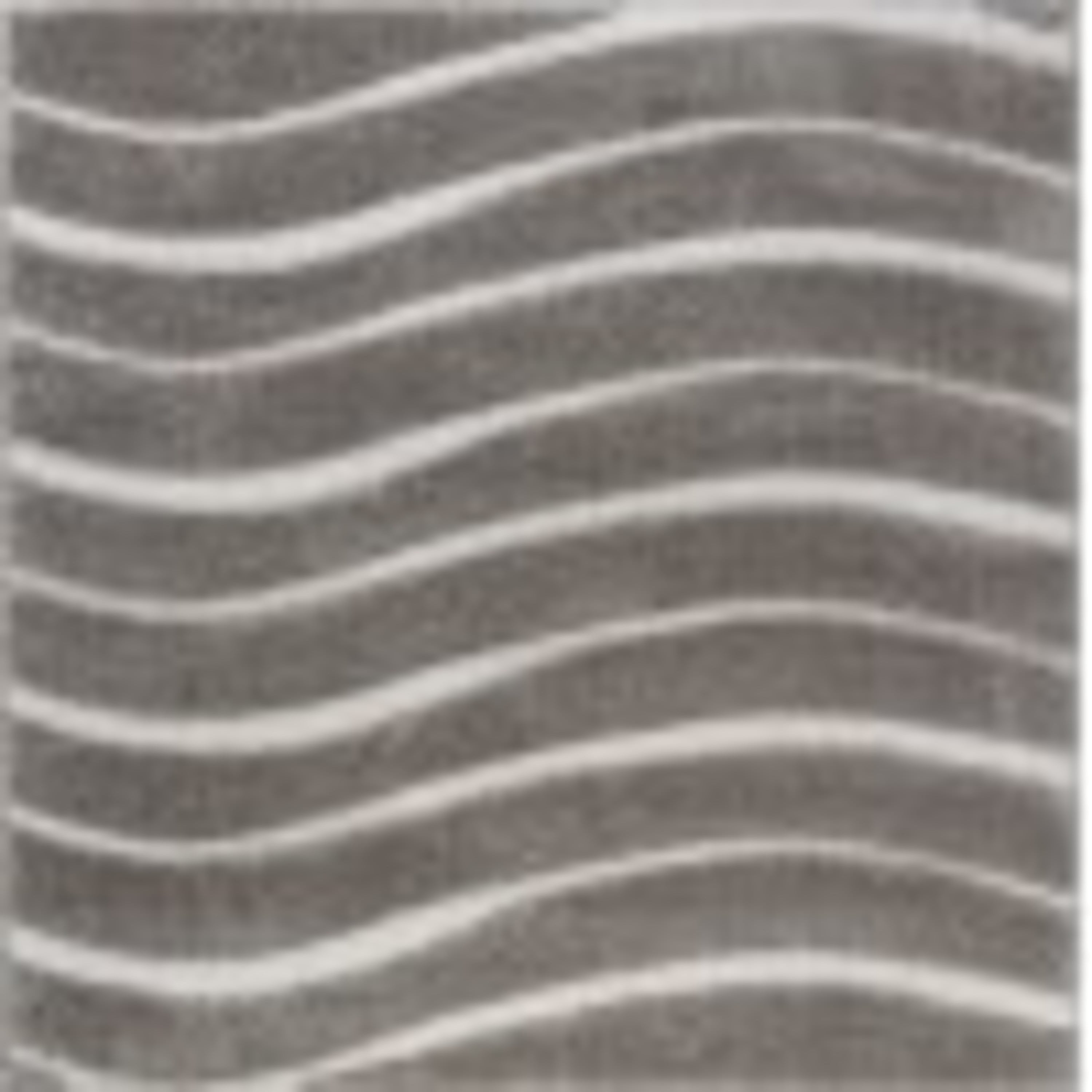 Contemporary Area Rug Shag Thick (5'3'' Square) Stripe Gray, Cream Indoor Square Easy to Clean