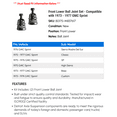 thumbnail image 2 of Front Lower Ball Joint Set - Compatible with 1973 - 1977 GMC Sprint 1974 1975 1976, 2 of 2