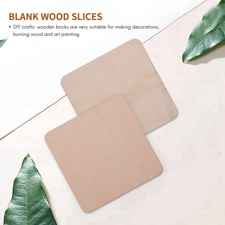 50PCS Unfinished Wood Slices - 4x2.5 Inch Blank Wood Pieces For DIY Crafts & Pyrography