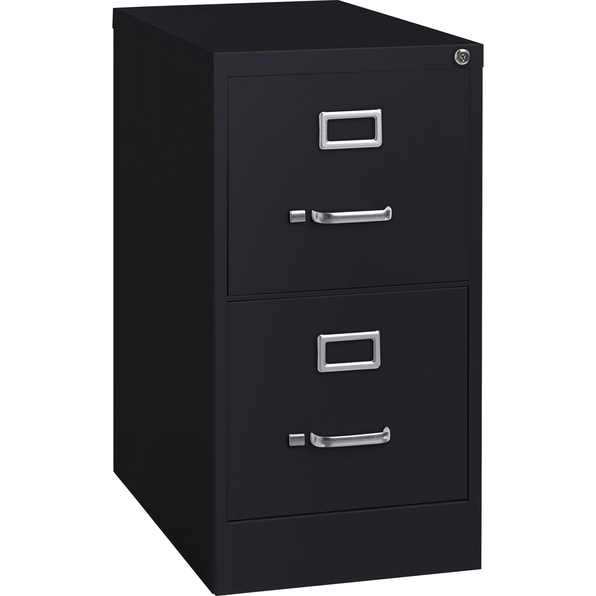 Lorell Commercial-grade Vertical File - 2-drawer - 15" X 22" X 28.4" - 2 X Drawer(s) For File - Letter - Lockable, Ball-bearing Suspension - Black - Recycled