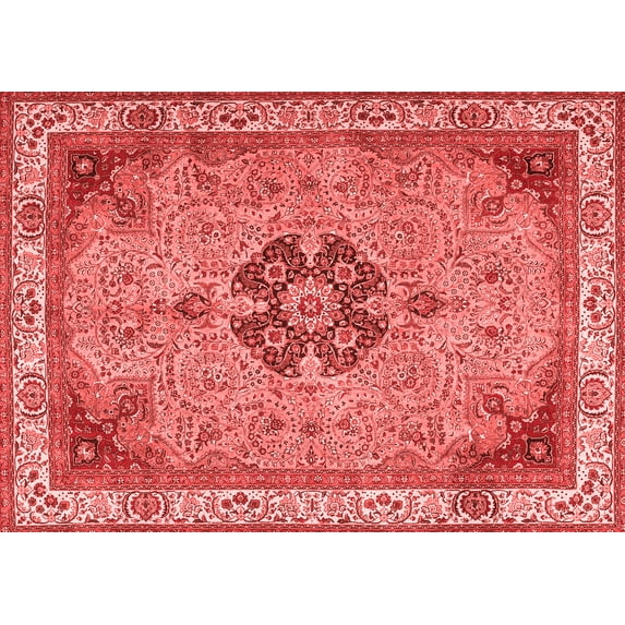 Ahgly Company Indoor Rectangle Medallion Red Traditional Area Rugs, 8' x 12'