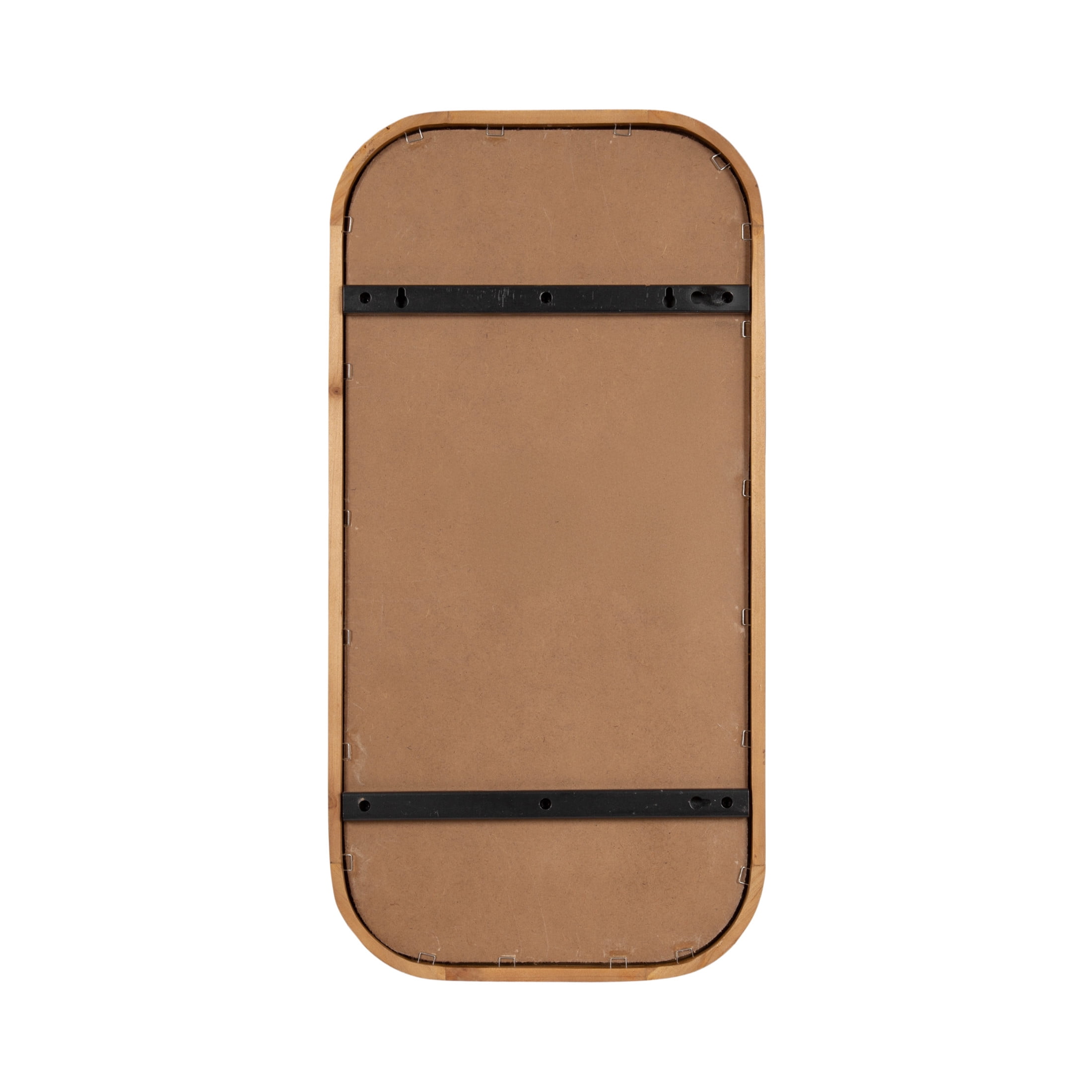 Kate and Laurel Planche Modern Rattan Wall Pinboard, 12 x 24, Natural Wood, Boho Rounded Rectangle Wall Organizer for Use as Cork Board, Vision Board, or Bulletin Board