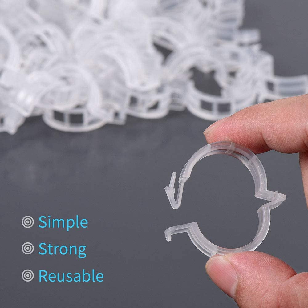 200Pcs Garden Clips for Climbing Plants, Reusable Trellis Tomatoes, Cucumbers, Peas - Gentle Plastic Plant Supports, Sun Resistant Supports