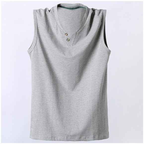 Weiqiqre Débardeur pour Hommes Sans Manches en Coton Surdimensionné Couleur Unie Sport Col Rond pour Amateurs de Style Décontracté, Taille TG-6TG