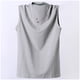 thumbnail image 1 of Top sin Mangas Sobredimensionado de los Hombres, Color Sólido Deportes Cuello Redondo Tanque para Caminatas Y Uso Diario, Cómoda Camiseta de Músculo Atlético, 1 of 5