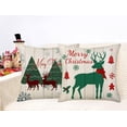 thumbnail image 4 of Merry Christmas Decorations Pillow Covers 20x20 Inch Set of 4 Vintage Wood with Christmas Tree Elk Deer Snowflake Xmas Gifts Throw Pillow Case Winter Red Green Home Decor Cushion Cover, 4 of 6