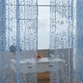 thumbnail image 5 of Cortina transparente innovadora y elegante con diseño floral translúcido para sala de estar, estudio, dormitorio, azul cielo, 100 x 250 cm (con ganchos)., 5 of 5