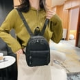 thumbnail image 4 of Fashion Women Pure Color Rucksack Female Preppy Style Casual Mini Nylon Knapsack, 4 of 9