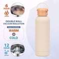 thumbnail image 2 of Botella de agua deportiva de acero inoxidable de 500ml, termo con tapa de madera, taza de agua portátil para exteriores con asa, 2 of 5