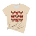thumbnail image 4 of Hyknon Hauts pour Femmes Été Saint-Valentin Imprimé Manches Courtes Col Rond Haut/chemise Pull Doux Polyvalent pour Sortir, 4 of 4