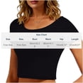 thumbnail image 3 of VSSSJ Crop Tops pour Femmes Manches Courtes Col Rond Extensible Chemise Décontractée Ajustée Solide Confortable Été Basique T-Shirts Courts Bleu Clair Taille Unique, 3 of 4