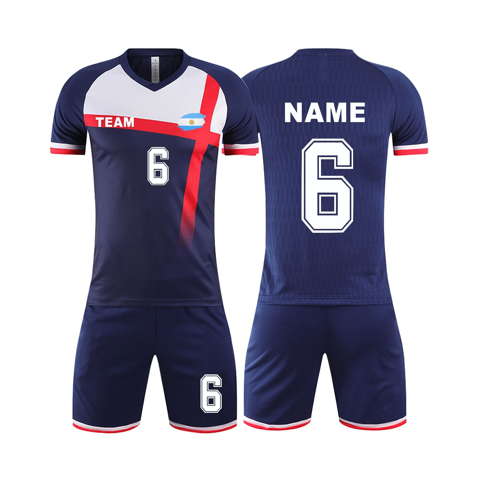 DJKDJL Custom Jersey Creative Cross Color Contrast Design Customized Football Jersey Set of Jersey Shorts Made of Cool and Breathable Polyester Fabric Suitable for Outdoor Team Matches in Summer Walma...