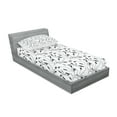 thumbnail image 2 of Ambesonne Grey Fitted Sheet & Pillow Sham Set, Autumn Leaves and Branches, Twinxl, Grey White, 2 of 2