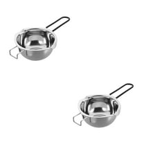 Raindrops 2pcs Universal 304 Stainless Steel Chocolate Melting Pot Double Boiler Milk Bowl Butter Candy Warmer Pastry Baking Tool with Red Handle (No Lid)