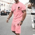 thumbnail image 2 of SHIXIAOO Men's Summer Track and Field Suit Plus Size Short Sleeves O Neck Sport Set Casual Small Coconut Print Suits for Big Men Regular Fit Suit for Men, 2 of 4