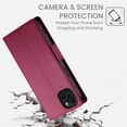thumbnail image 5 of Compatible with iPhone 15 Wallet Case, Classic PU Leather Flip Folio Case with Card Holders Kickstand [Shockproof TPU Inner Shell] Phone Cover for iPhone 15, Winered, 5 of 7