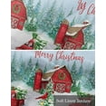 thumbnail image 6 of Christmas Linen Curtain Valance for Bedroom/Bathroom/Kitchen/Office/Living/Dining Room Window,Xmas Tree Truck Farm Barn Winter Snowflake Rod Pocket Topper Decorative Cafe Drapes Panel 42"x18", 6 of 6