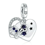 925 Sterling Silver Charm for Bracelets Night Owls Dangle Charms Women Bracelet Charm