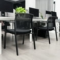 thumbnail image 2 of Gymax Ensemble de 8 Chaises de Bureau pour Conférence, Chaises Empilables en Maille pour Invités avec Roulettes Pivotantes, 2 of 8