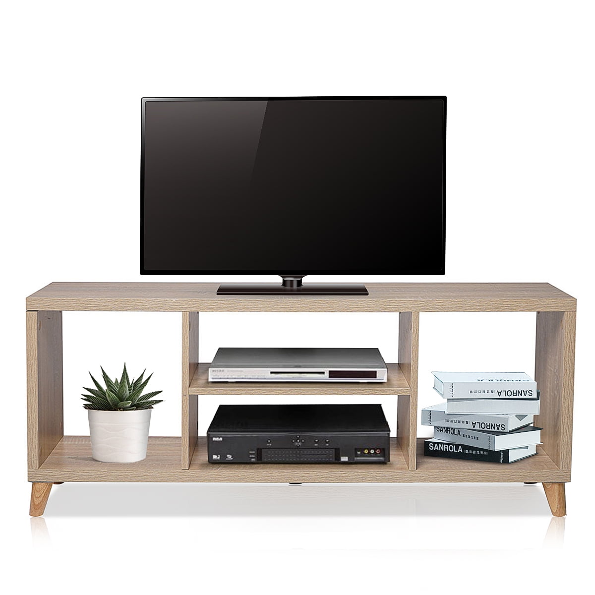 TV Stand For TVs 40'' to 45'', Particleboard, with 4 Open Shelves, TV