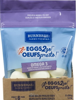 Burnbrae Farms EGGS2go! Omega 3 Hard Boiled 6-Pack Pouch
