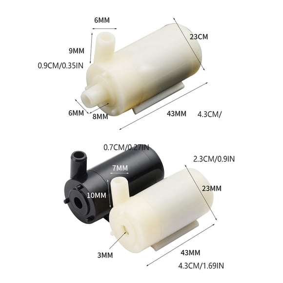 DC Submersible Pump Mini Damage Proof Water Pump Fish Tanks Lightweight Aquarium Fountain with Hose Smooth Surface No Burr 42.6*38.5*22.71mm 5 v power supply