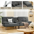 thumbnail image 4 of Homall Canapé-Lit Futon, Canapé Futon Ajustable en Tissu, Canapé-Lit Moderne pour Salon, Bureau d'Affaires, Fauteuil Inclinable avec Porte-Gobelets, 4 of 7