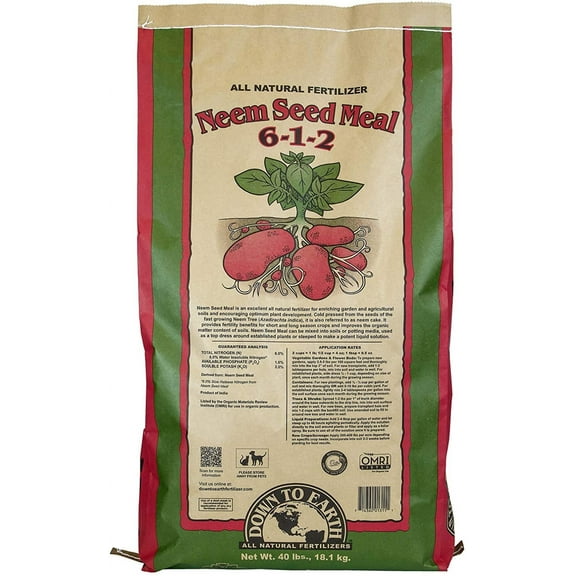 Down to Earth (#DTE01311) Organic Neem Seed Meal Fertilizer Mix 6-1-2, 40 lb