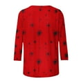 thumbnail image 5 of EchfiProm Casual Shirts for Women 3/4 Sleeve Red Pullover Graphic Loose Fit Y2k Crew Neck Tops, 5 of 9