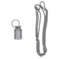 thumbnail image 2 of Medication Box Keychain, Portable Stainless Steel Keychain Medication Holder Airtight Vitamin Organizer Medication Bottle for Outdoor Use, 2 of 7