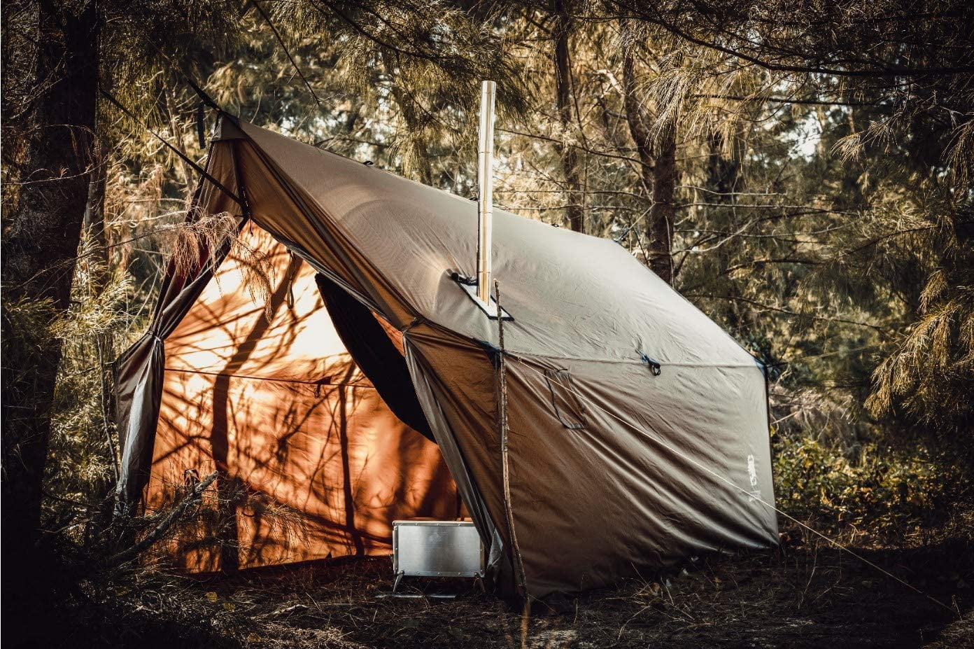 TEGIMEN Hammock Hot Tent with Stove Jack, Spacious Versatile Wall Tent with  Snow Skirt, 3000mm Waterproof with Zippered Tent Bag - Walmart.com