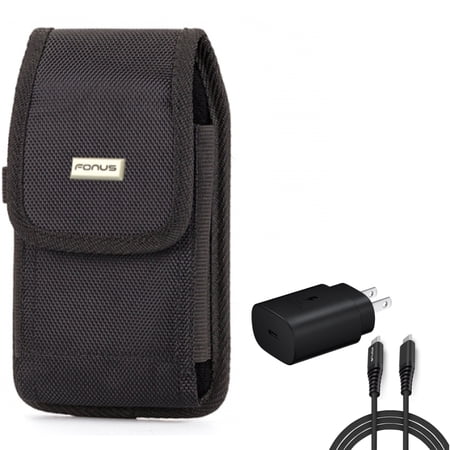 For Google Pixel 7/Pro/6a/6/Pro - Case Belt Clip w 25W Fast Home Charger, Swivel Holster Rugged, PD Type-C 6ft USB-C Cable Quick for Google Pixel 7/Pro/6a/6/Pro Phones