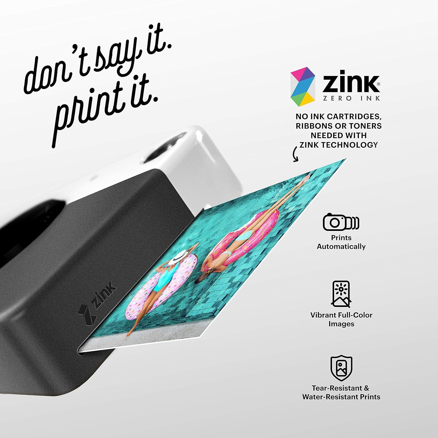 KODAK Printomatic Digital Instant Print Camera, Supports Sticky-Backed 2x3  Zink Photo Paper