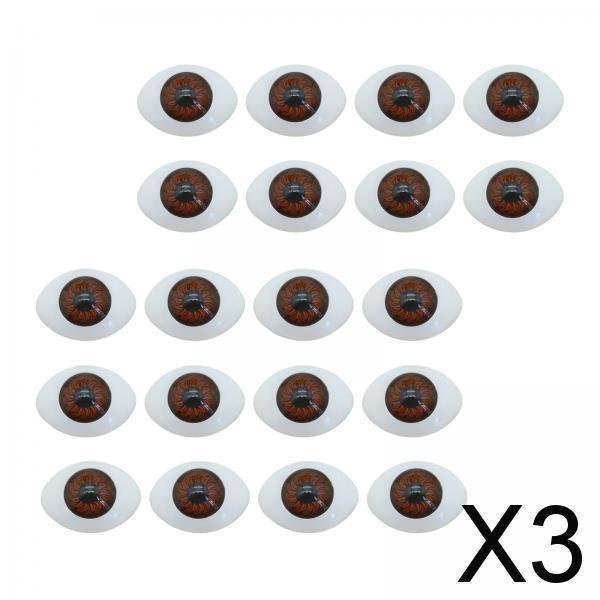 3x10 Pares 11x14mm Muñeca Kit De Ojos Simulados Para Juguetes De Peluche De Animales Marrón 3 piezas