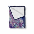 thumbnail image 2 of Ethnic Soft Flannel Fleece Throw Blanket, Yoga and Cosmos Theme Psychedelic Composition, Cozy Plush for Indoor and Outdoor Use, 70" x 90", Baby Pink and Purple, by Ambesonne, 2 of 6