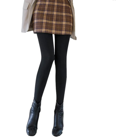 Women Winter Fleece Lined Tights Fake Translucent Sheer Warm High Waist Pantyhose Stocking Thermal Flawless Leggings Fall Autumn