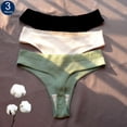 thumbnail image 2 of Tanga de algodón acanalado sin costuras para mujer, 3 uds., bragas de Bikini de cintura baja simples para mujer, ropa interior deportiva para chicas de talla grande Dengxun unisex, 2 of 2